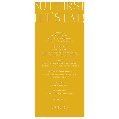 Real Talk Menus Marigold Signature