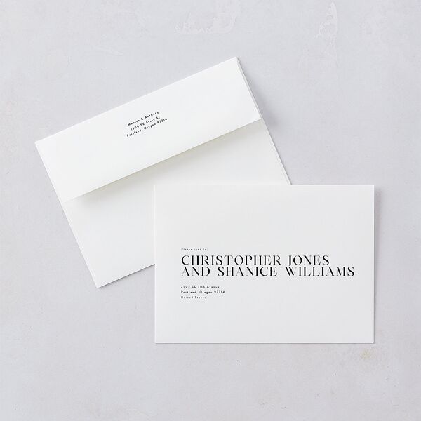 Simple Editorial Photo Rehearsal Dinner Invitations Pure White Signature Blank