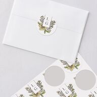 Timeless Wildflowers Wedding Stickers Pear Circle