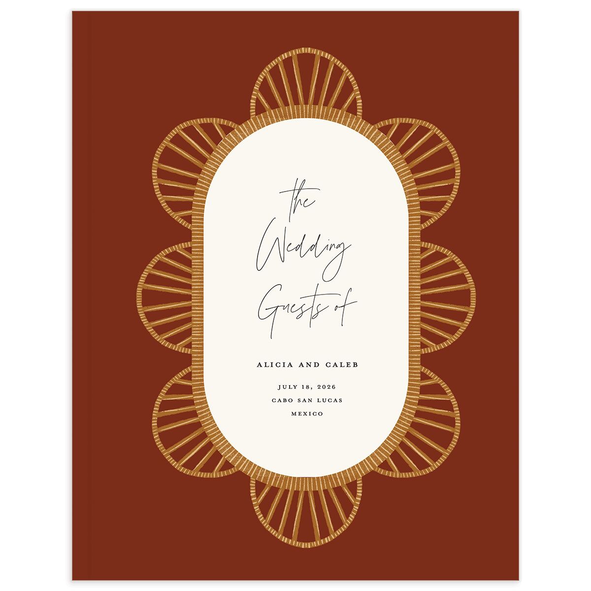 Scallop Rattan Guest Books