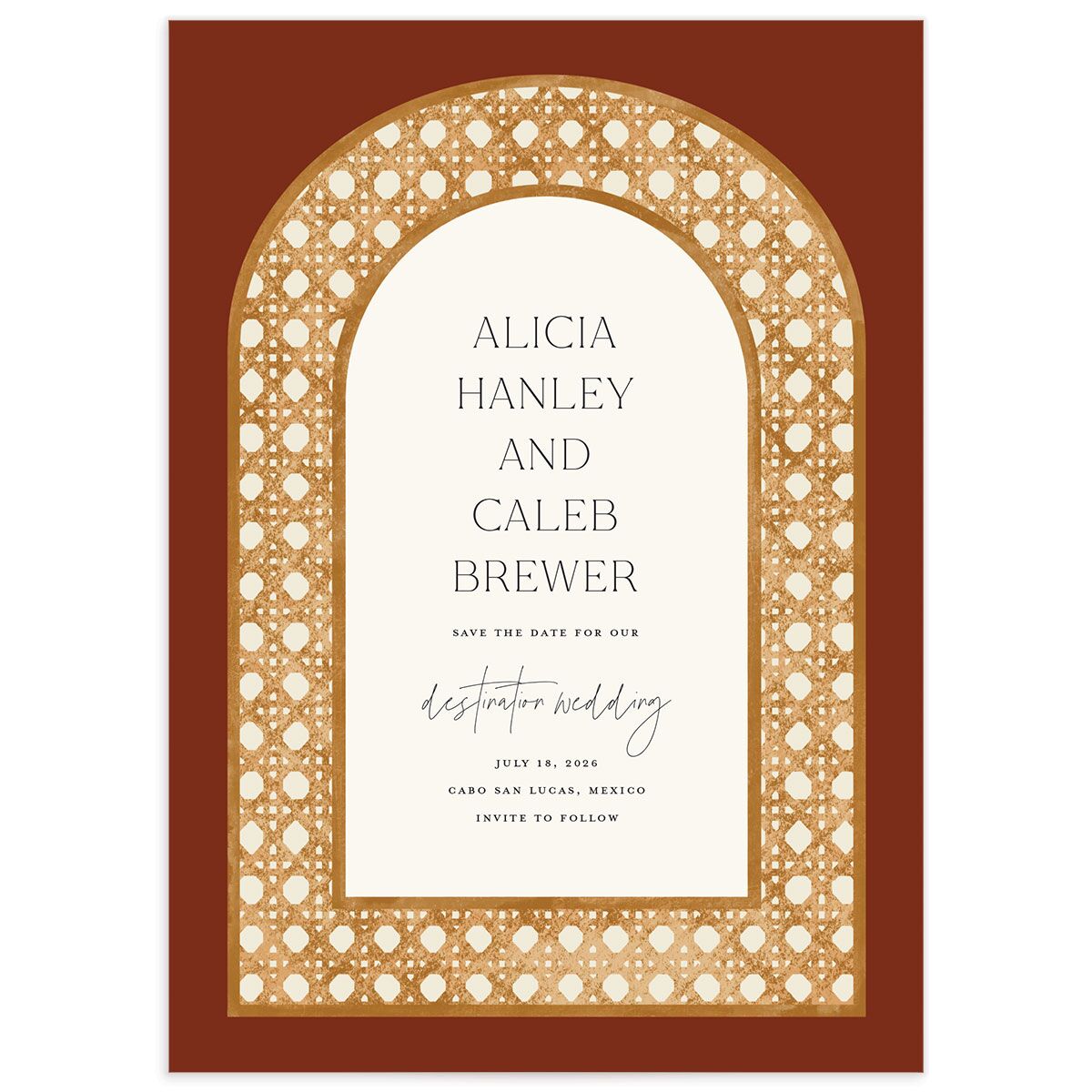 Scallop Rattan Save the Date Cards