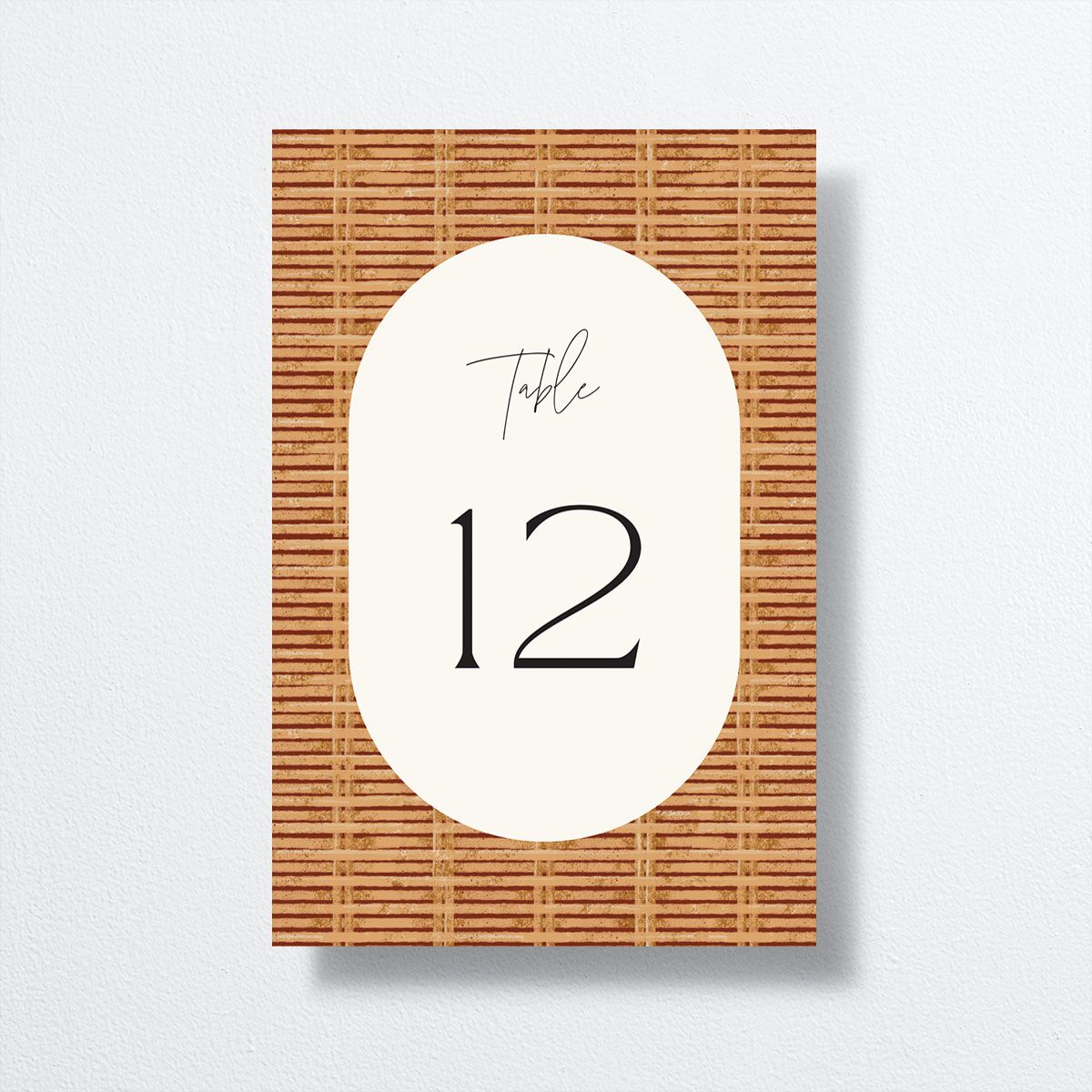 Scallop Rattan Table Numbers Rust Signature