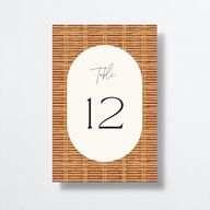 Scallop Rattan Table Numbers Rust Signature