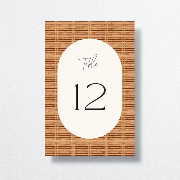 Scallop Rattan Table Numbers Rust Signature