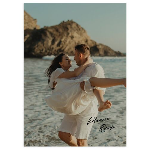 Vintage Film Photo Wedding Response Cards Licorice Signature Standard