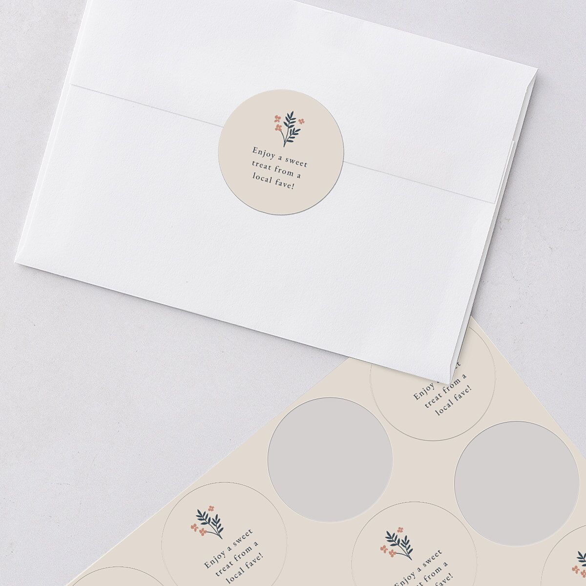 Flora Garden Border Wedding Stickers Moody Blue Circle