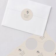 Flora Garden Border Wedding Stickers Moody Blue Circle