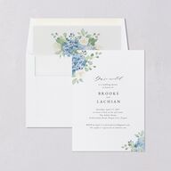 Elegant Hydrangea Bridal Shower Invitations Dusty Blue Signature Blank Standard