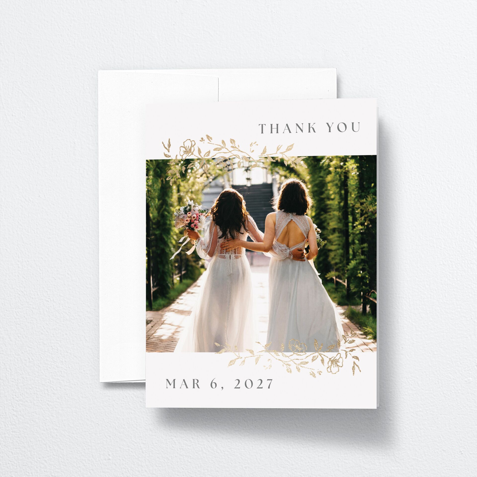 Gilded Branches Thank You Cards — view 1