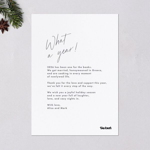 Script Arch Holiday Card Holiday Cards Pure White Signature Blank Standard Portrait