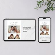 Simple Pampas Digital Save the Date Cards Pure White Dusty Blue Lets Celebrate Standard