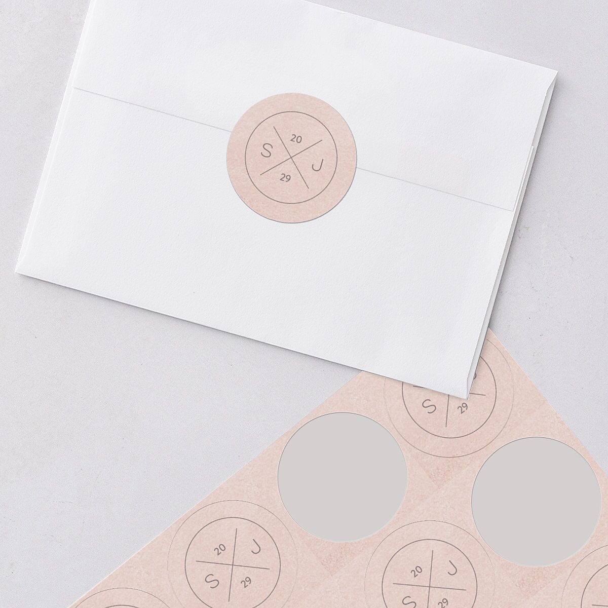 Painted Desert Wedding Stickers Dusty Rose Circle