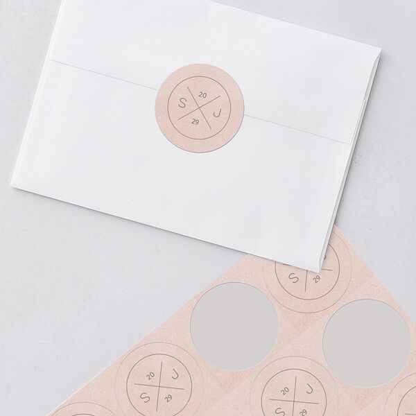 Painted Desert Wedding Stickers Dusty Rose Circle