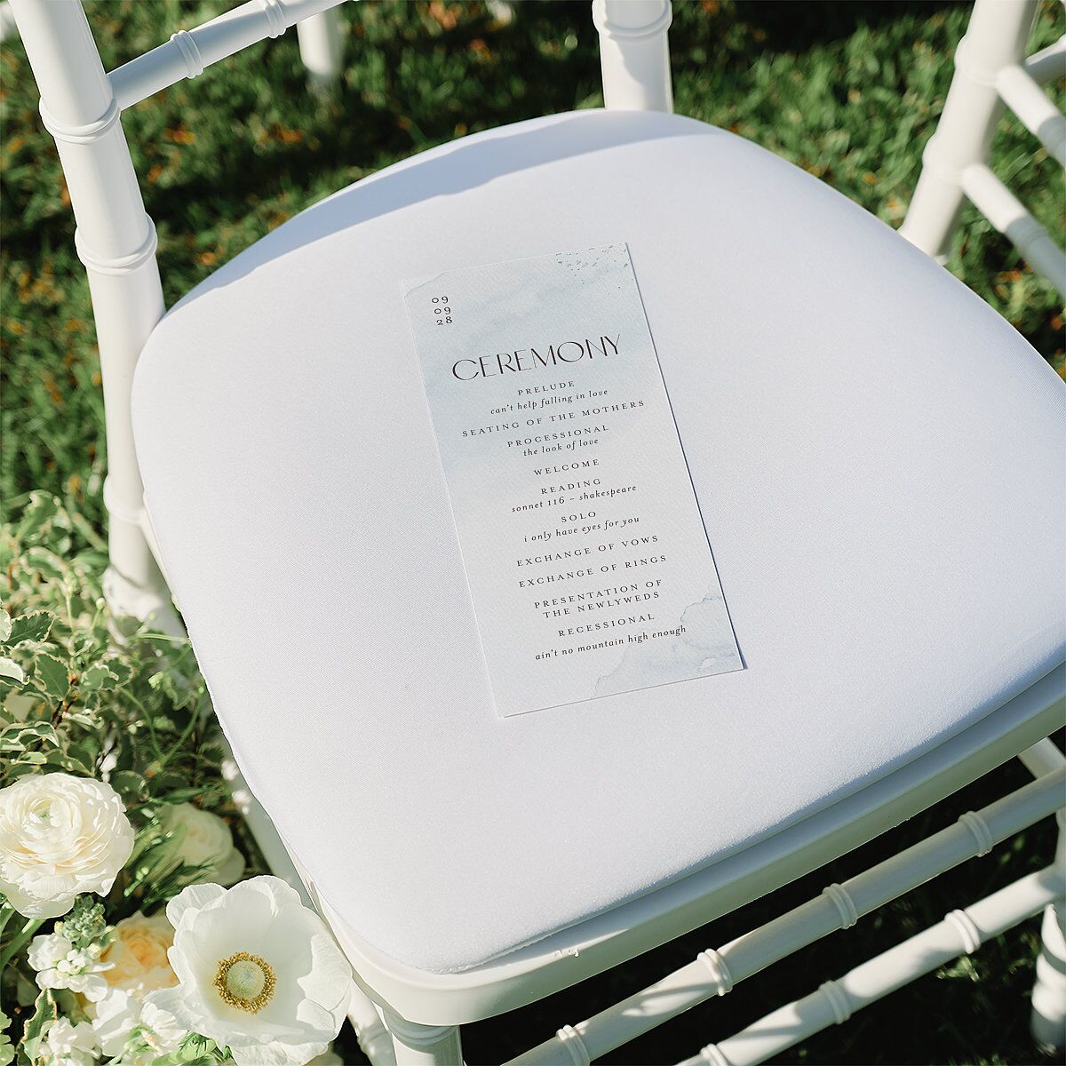 Watercolor Wash Wedding Programs Pool Signature