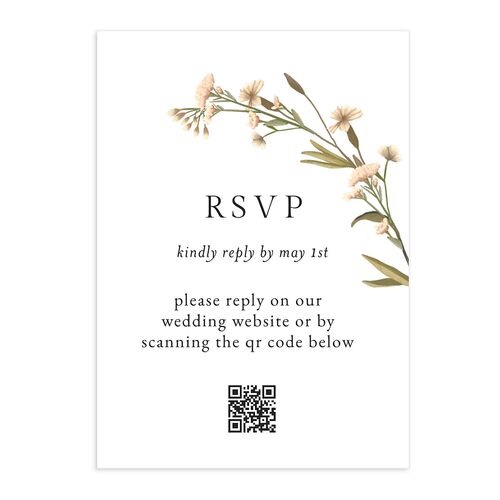 Wild Daisies QR Code RSVP Cards Charcoal Signature Standard