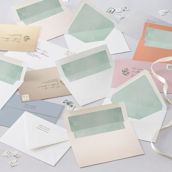 Gorgeous Greenery Wedding Invitations Pure White Signature Blank No Standard