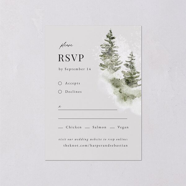 Snowy Mountainside Wedding Response Cards Thyme Signature Standard