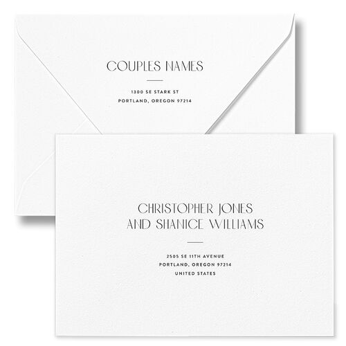 Vintage Nouveau Floral Save The Date Card Euro Envelopes White Luxe Moody Blue Recipient Address Signature