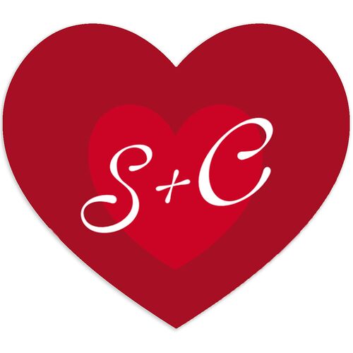 Modern Retro Hearts Wedding Stickers Ruby Heart