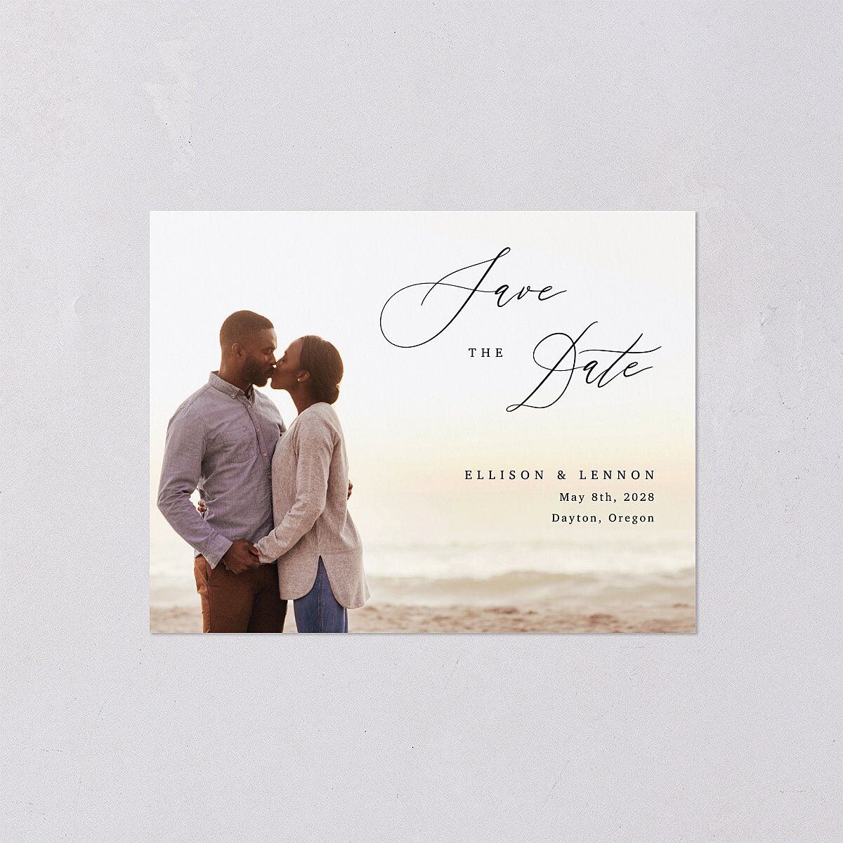 Minimal Calligraphy Save the Date Petite Cards Midnight Signature smooth Blank