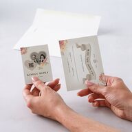 Vintage Awkward Photo Hearts QR Code RSVP Cards Barely Peach Signature Standard