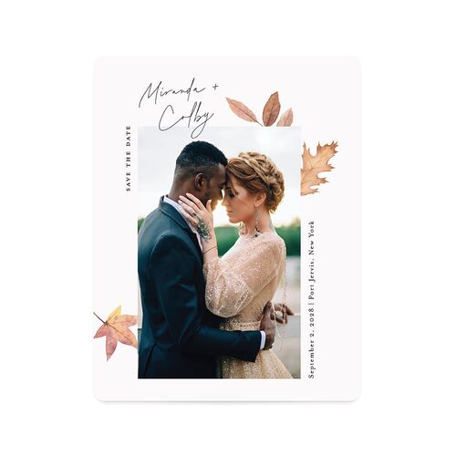 Falling Leaves Save The Date Magnets Chestnut Magnet Paper