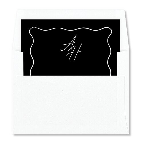 Hand Drawn Wavy Border Envelope Liners Pure White Standard