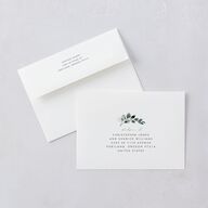 Elegant Greenery Wedding Invitations Pure White Signature Blank No Standard