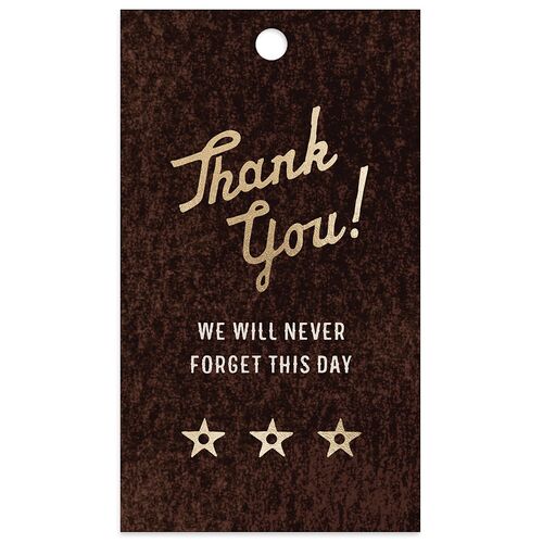 Classic Western Foil Favor Gift Tags Chocolate Gold Signature