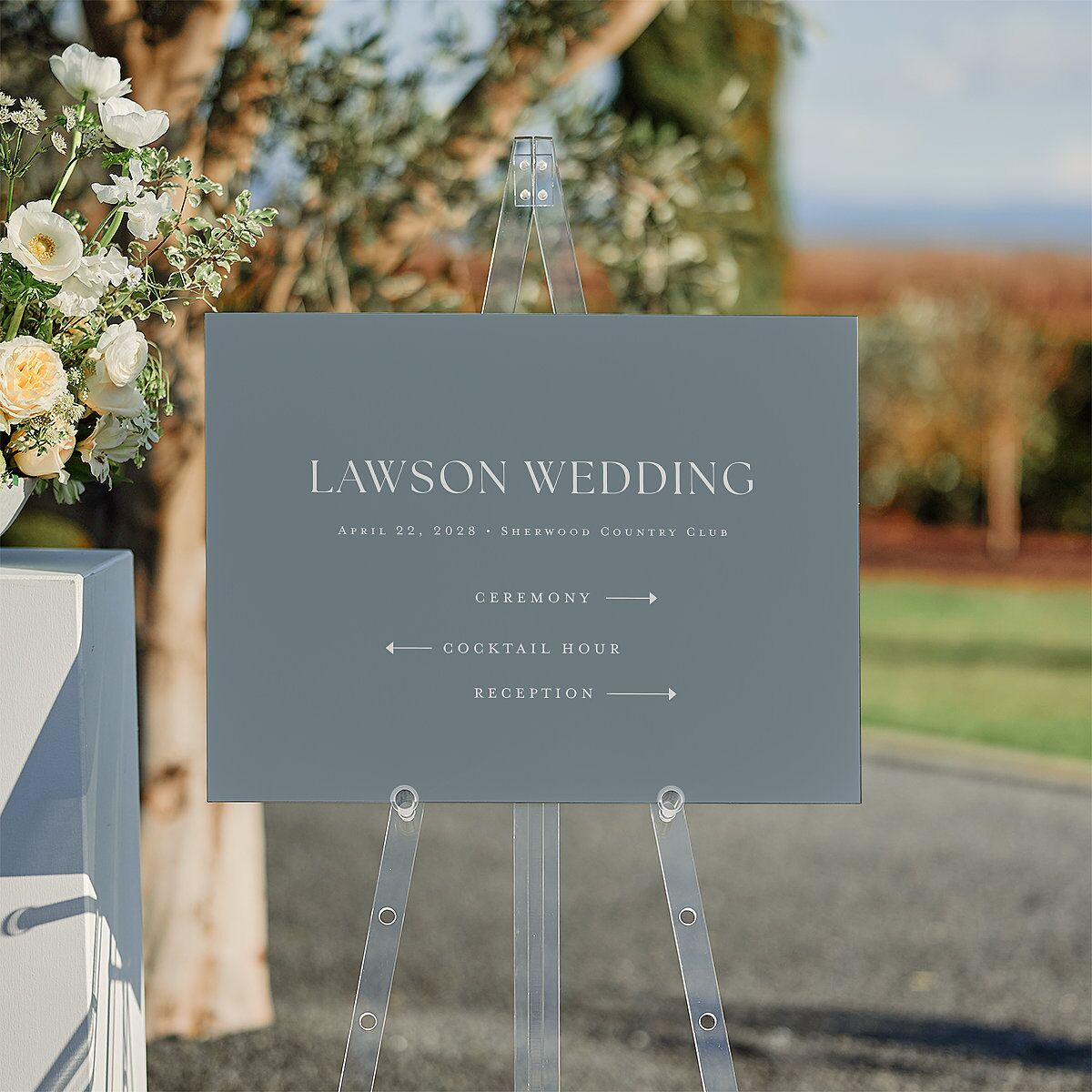 Classic Picture Photo Standard Direction Sign Medium Dusty Blue Standard Indoor Foam Core M Direction