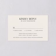 Elegant Hollywood Calligraphy All-in-One Wedding Invitations Licorice Signature Light Both Recipient and Return Addresses No