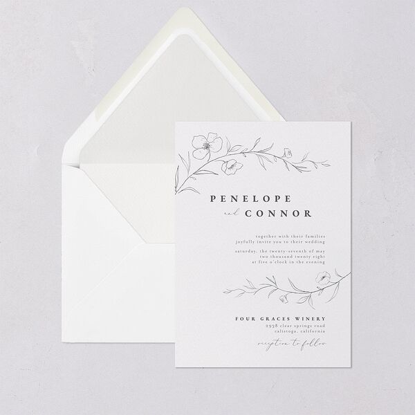 Graceful Botanical Euro Envelope Liners Shadow Gray Luxe