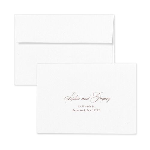 Classically Elegant Wedding Response Card Standard Envelopes Kraft Desert Rose Return Address Signature Standard