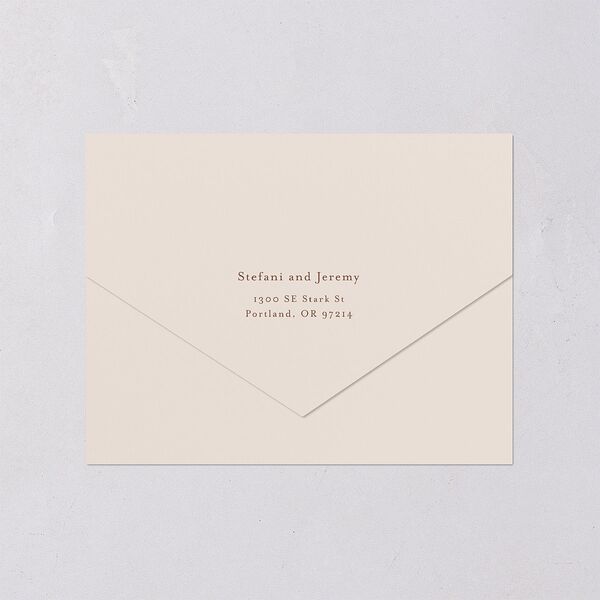 Oval Garland All-in-One Wedding Invitations Sepia Signature Light Both Recipient and Return Addresses No