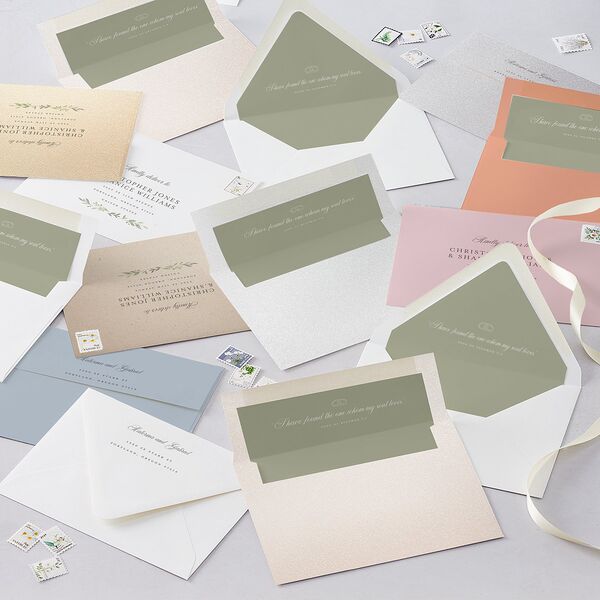 Religious Catholic Cross Greenery Wedding Invitations Cotton Signature Blank No Standard