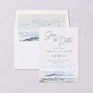 Coastal Love Save The Date Cards Cruise Signature smooth Blank No Standard