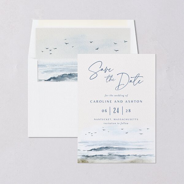Coastal Love Save The Date Cards Cruise Signature smooth Blank No Standard