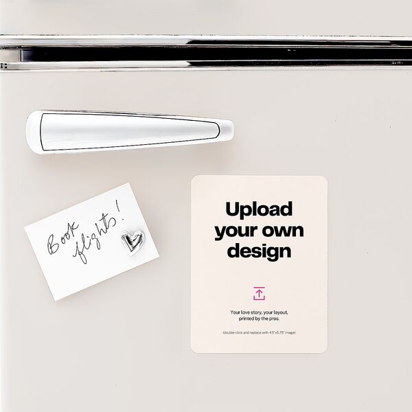 Upload Your Own Design Portrait Photo Save the Date Magnets Pure White Magnet Paper