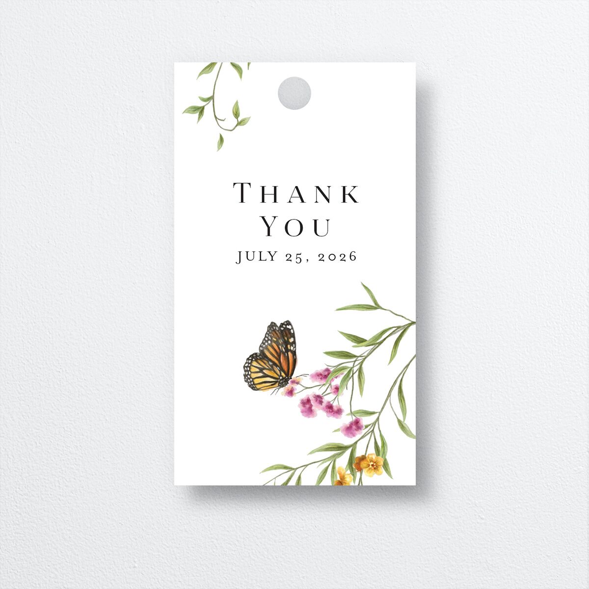 Rustic Butterflies Favor Gift Tags Pure White Signature