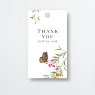 Rustic Butterflies Favor Gift Tags Pure White Signature