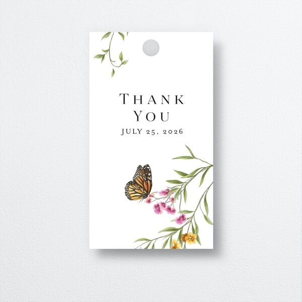 Rustic Butterflies Favor Gift Tags Pure White Signature