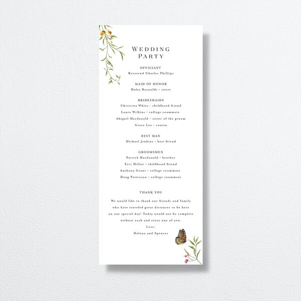 Rustic Butterflies Wedding Programs Pure White Signature