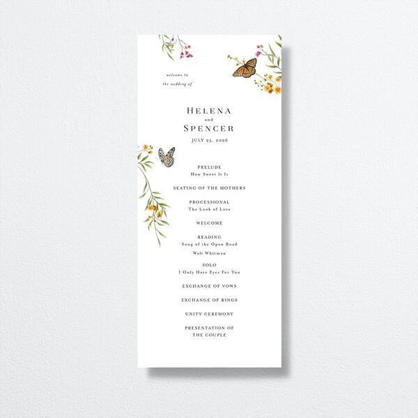 Rustic Butterflies Wedding Programs Pure White Signature