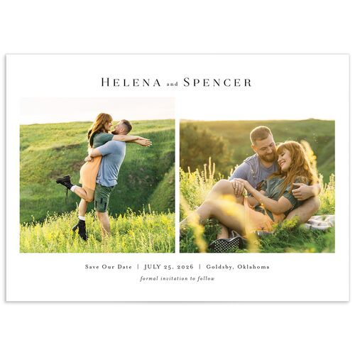 Rustic Butterflies Save the Date Cards Pure White Signature smooth No Standard