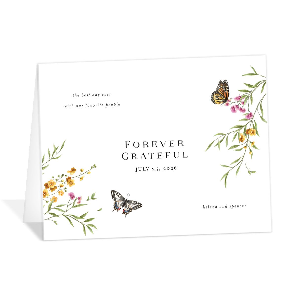 Rustic Butterflies Thank You Cards