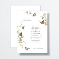 Rustic Butterflies Wedding Invitations Pure White Signature No Standard