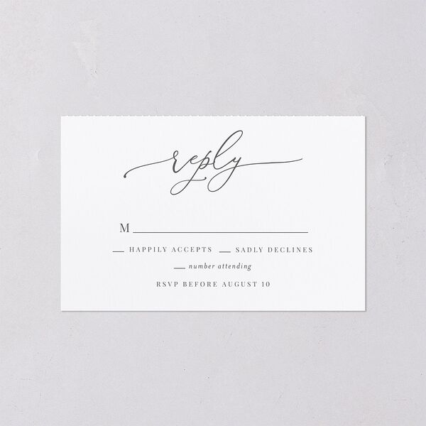 Romantic Calligraphy All-in-One Wedding Invitations Silver Signature Light Both Recipient and Return Addresses No