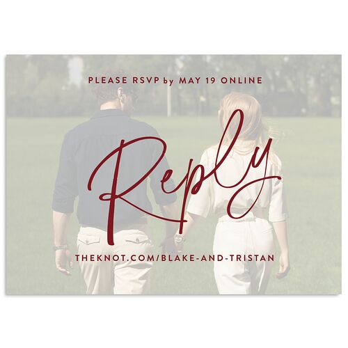 Vellum Illusion Photo Wedding Response Cards Jewel Red Signature Standard