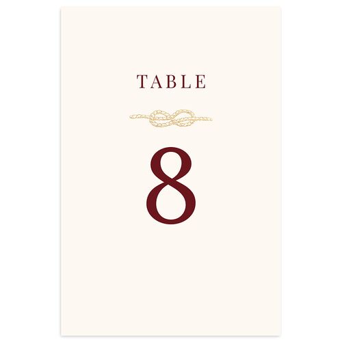 Elegant Lighthouse Foil Table Numbers Gold Maroon Signature