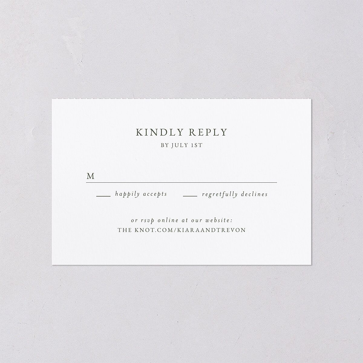 Romantic Photo All-in-One Wedding Invitations Hunter Green Signature Light Both Recipient and Return Addresses No